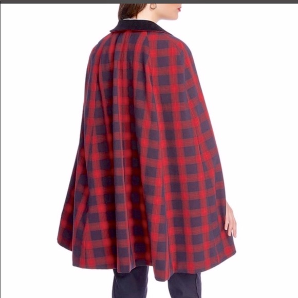 COURT AND ROWE Shadow Chic Plaid Poncho Coat NWOT - Picture 4 of 7